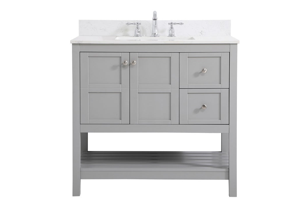 Elegant Lighting VF16436GR-BS Bathroom Vanity Set, Gray