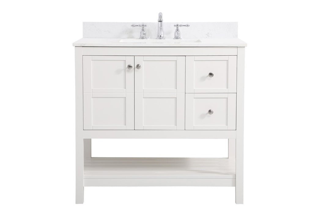 Elegant Lighting VF16436WH-BS Bathroom Vanity Set, White