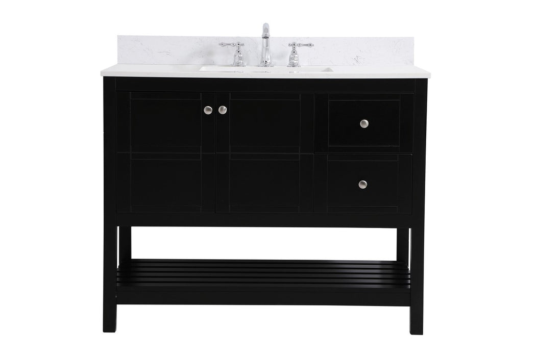 Elegant Lighting VF16442BK-BS Bathroom Vanity Set, Black