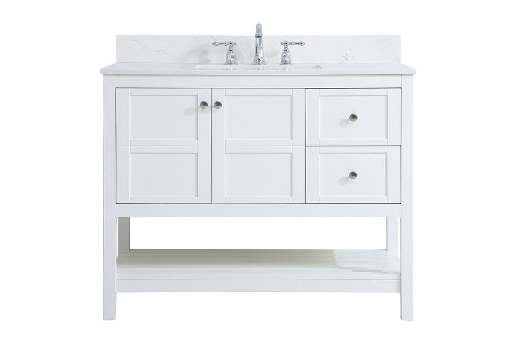 Elegant Lighting VF16442WH-BS Bathroom Vanity Set, White