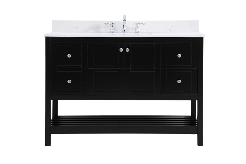 Elegant Lighting VF16448BK-BS Bathroom Vanity Set, Black
