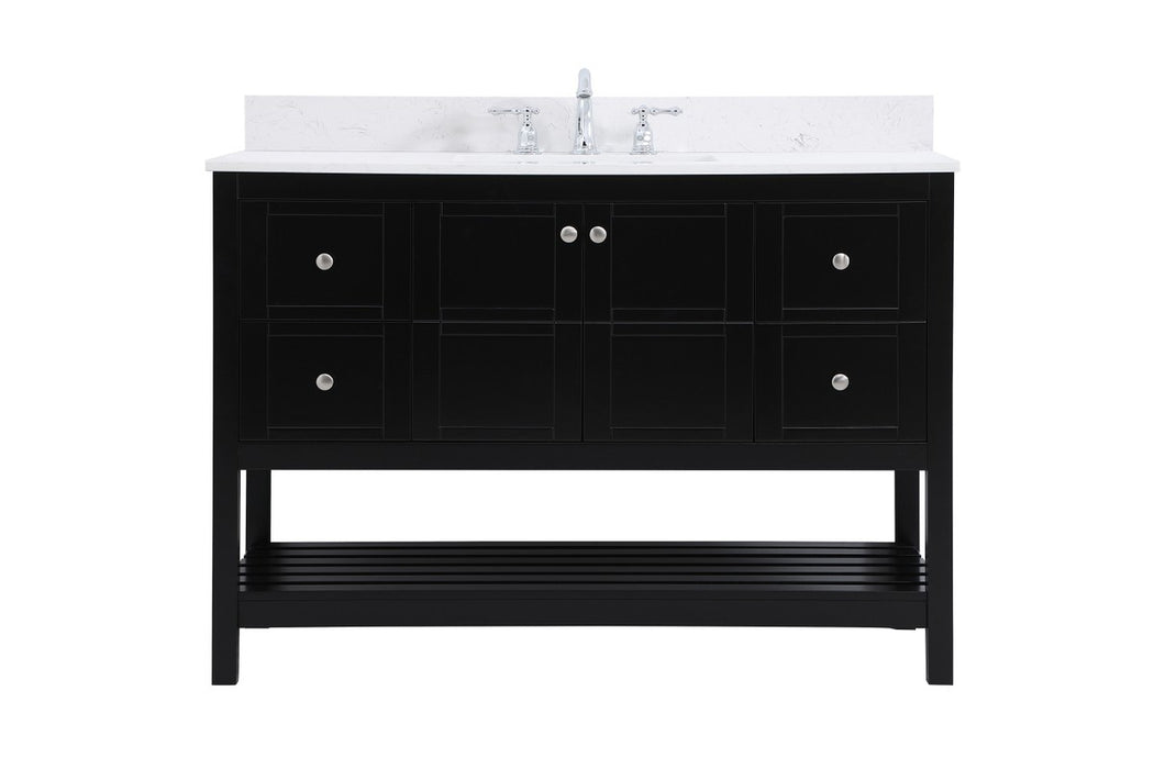 Elegant Lighting VF16448BK-BS Bathroom Vanity Set, Black