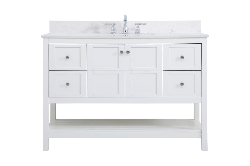 Elegant Lighting VF16448WH-BS Bathroom Vanity Set, White