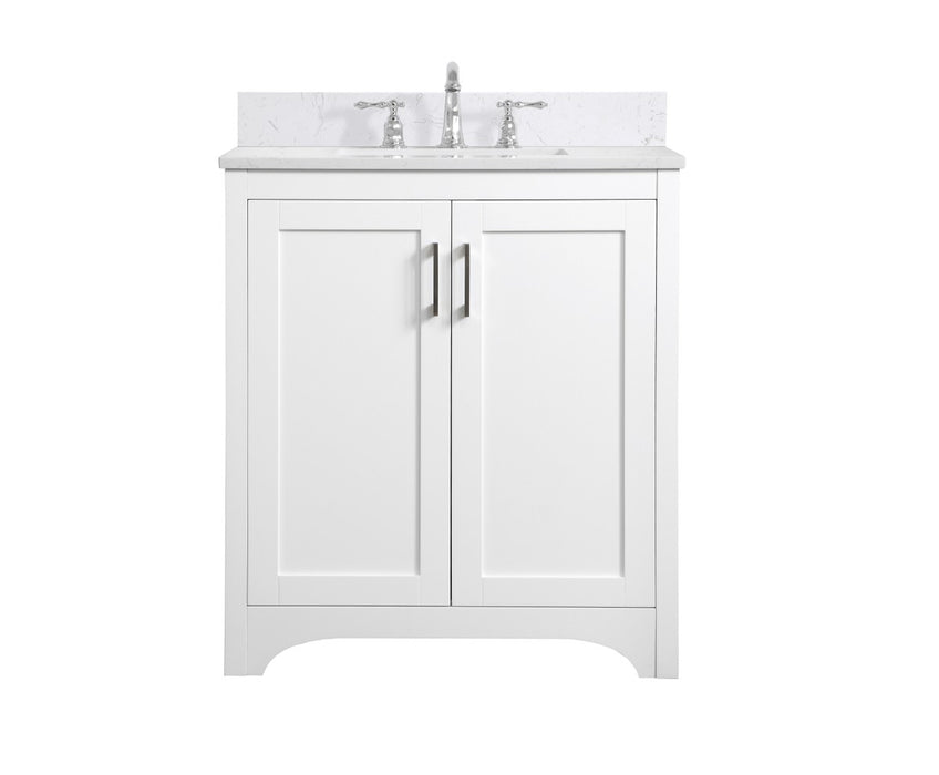 Elegant Lighting VF17030WH-BS Bathroom Vanity Set, White