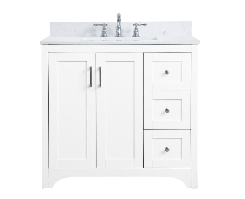 Elegant Lighting VF17036WH-BS Bathroom Vanity Set, White