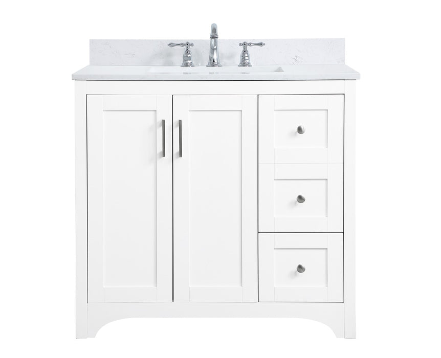 Elegant Lighting VF17036WH-BS Bathroom Vanity Set, White