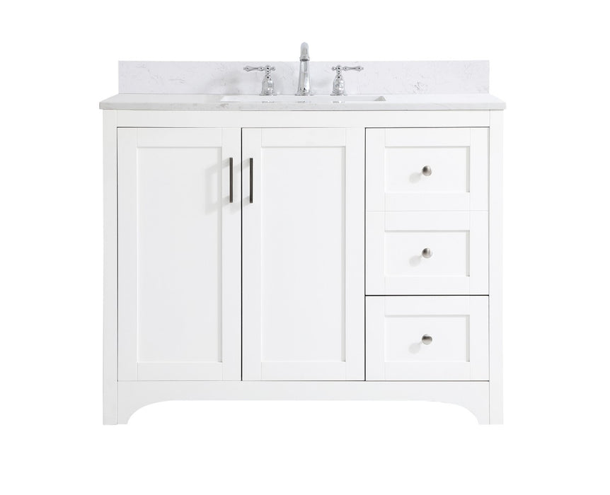 Elegant Lighting VF17042WH-BS Bathroom Vanity Set, White