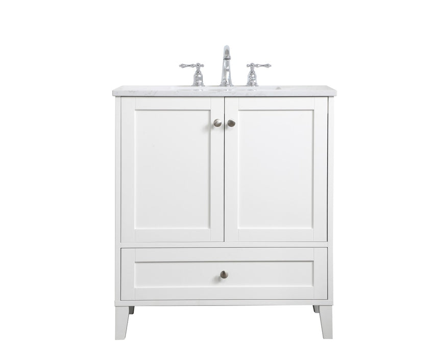 Elegant Lighting VF18030WH Single Bathroom Vanity, White