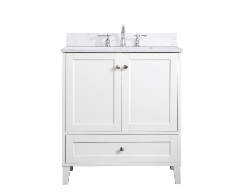Elegant Lighting VF18030WH-BS Bathroom Vanity Set, White