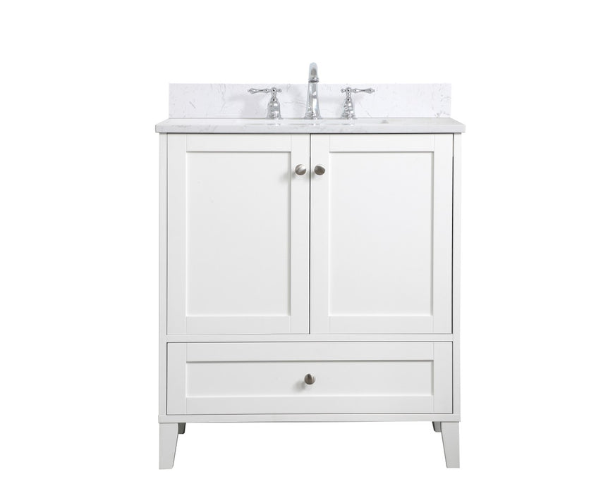 Elegant Lighting VF18030WH-BS Bathroom Vanity Set, White