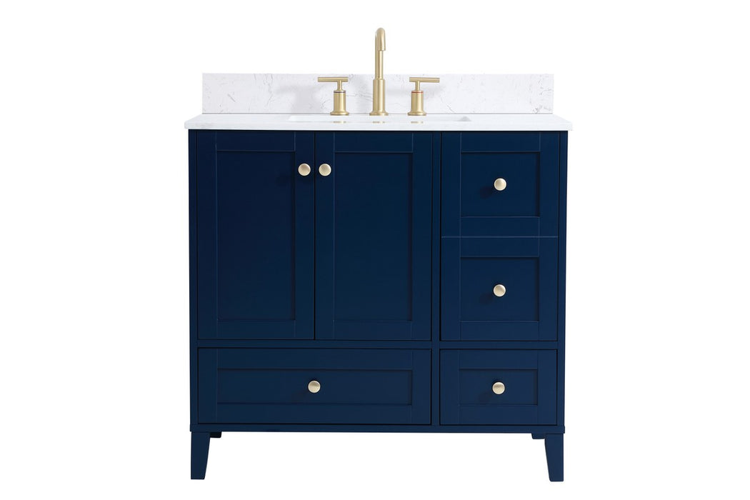 Elegant Lighting VF18036BL-BS Bathroom Vanity Set, Blue