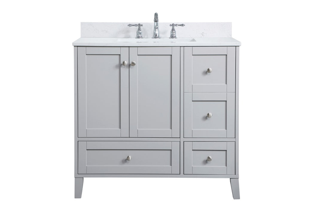 Elegant Lighting VF18036GR-BS Bathroom Vanity Set, Grey