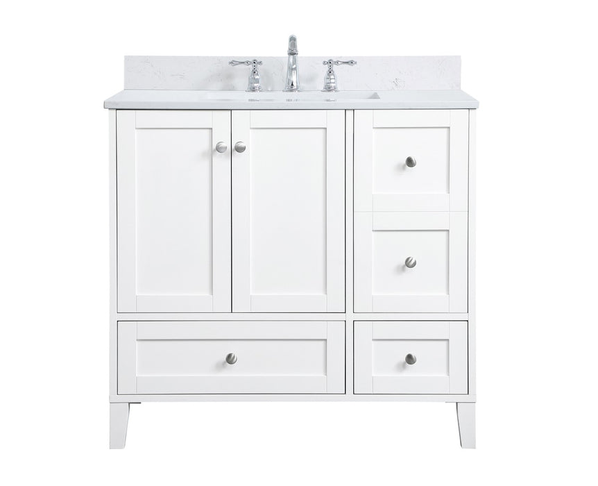 Elegant Lighting VF18036WH-BS Bathroom Vanity Set, White