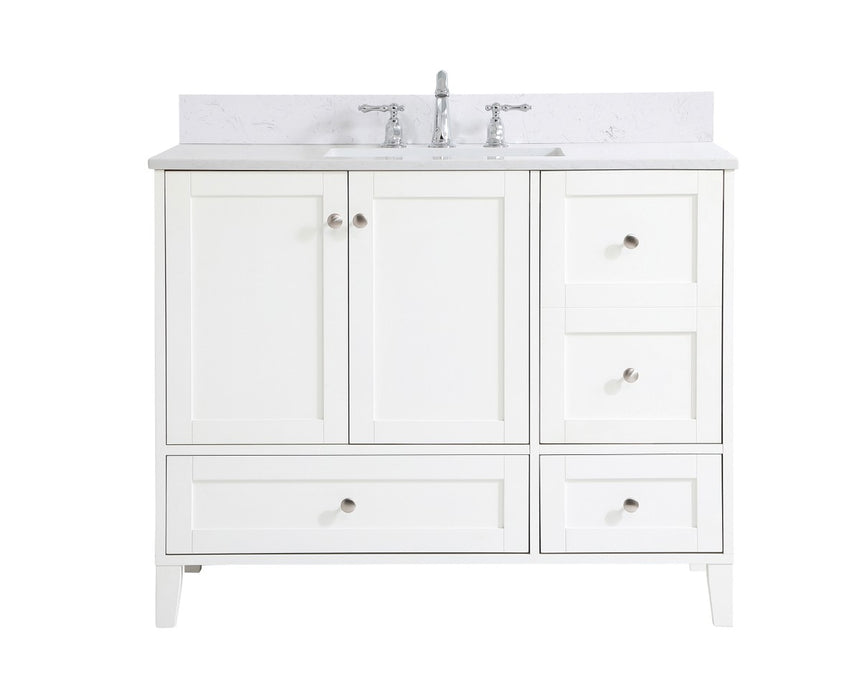 Elegant Lighting VF18042WH-BS Bathroom Vanity Set, White