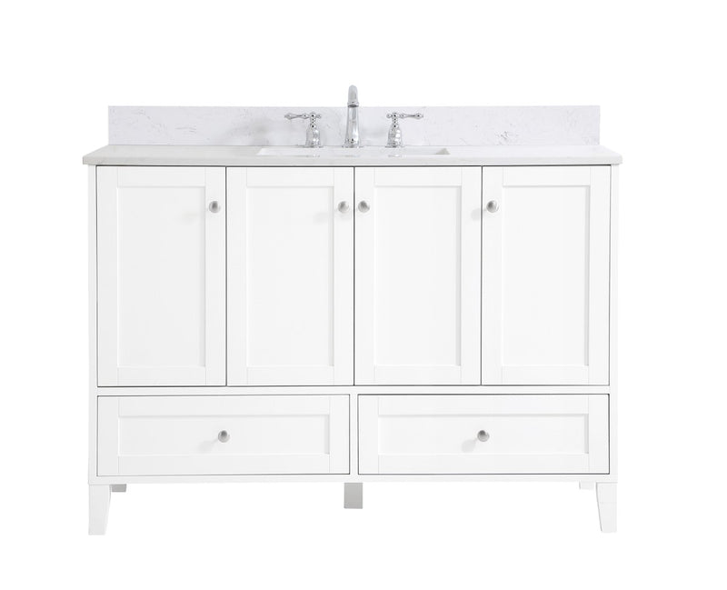 Elegant Lighting VF18048WH-BS Bathroom Vanity Set, White