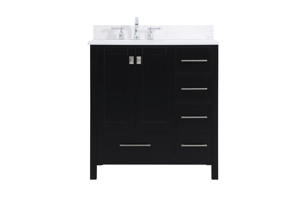 Elegant Lighting VF18832BK-BS Bathroom Vanity Set, Black