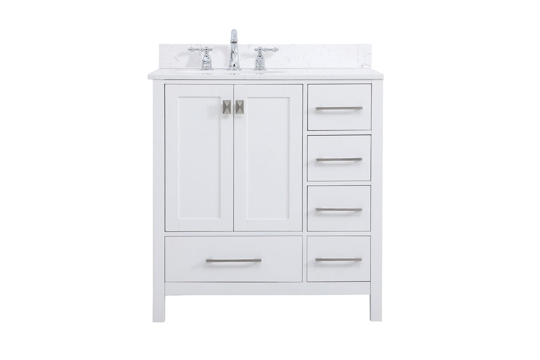 Elegant Lighting VF18832WH-BS Bathroom Vanity Set, White