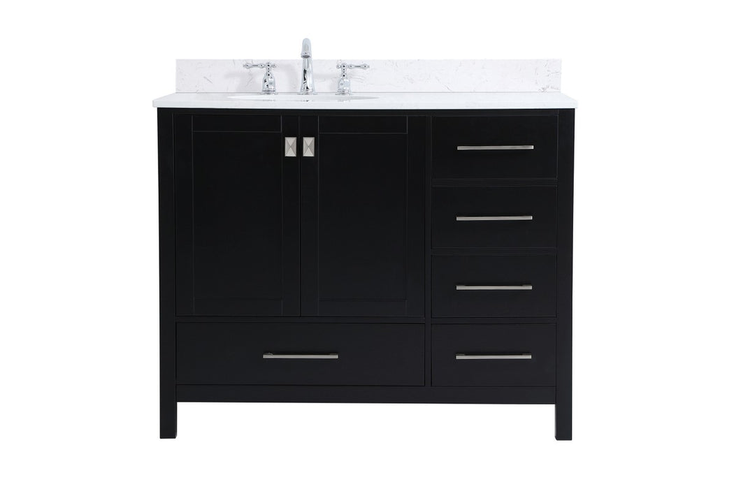 Elegant Lighting VF18842BK-BS Bathroom Vanity Set, Black