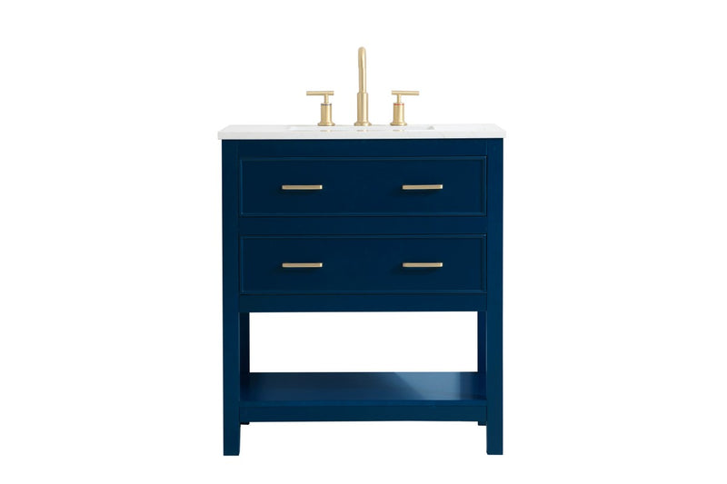 Elegant Lighting VF19030BL Single Bathroom Vanity, Blue