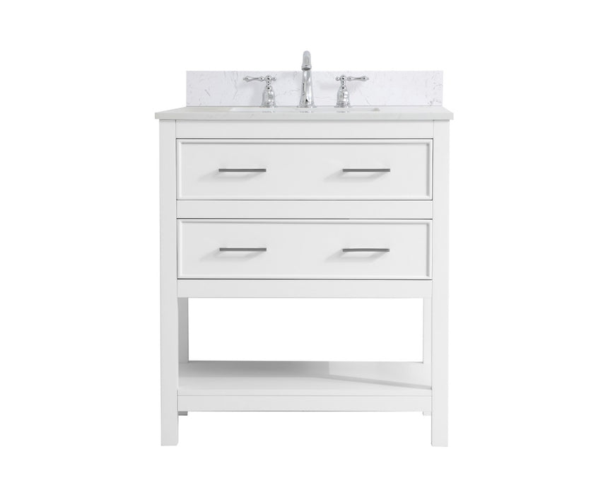 Elegant Lighting VF19030WH-BS Bathroom Vanity Set, White