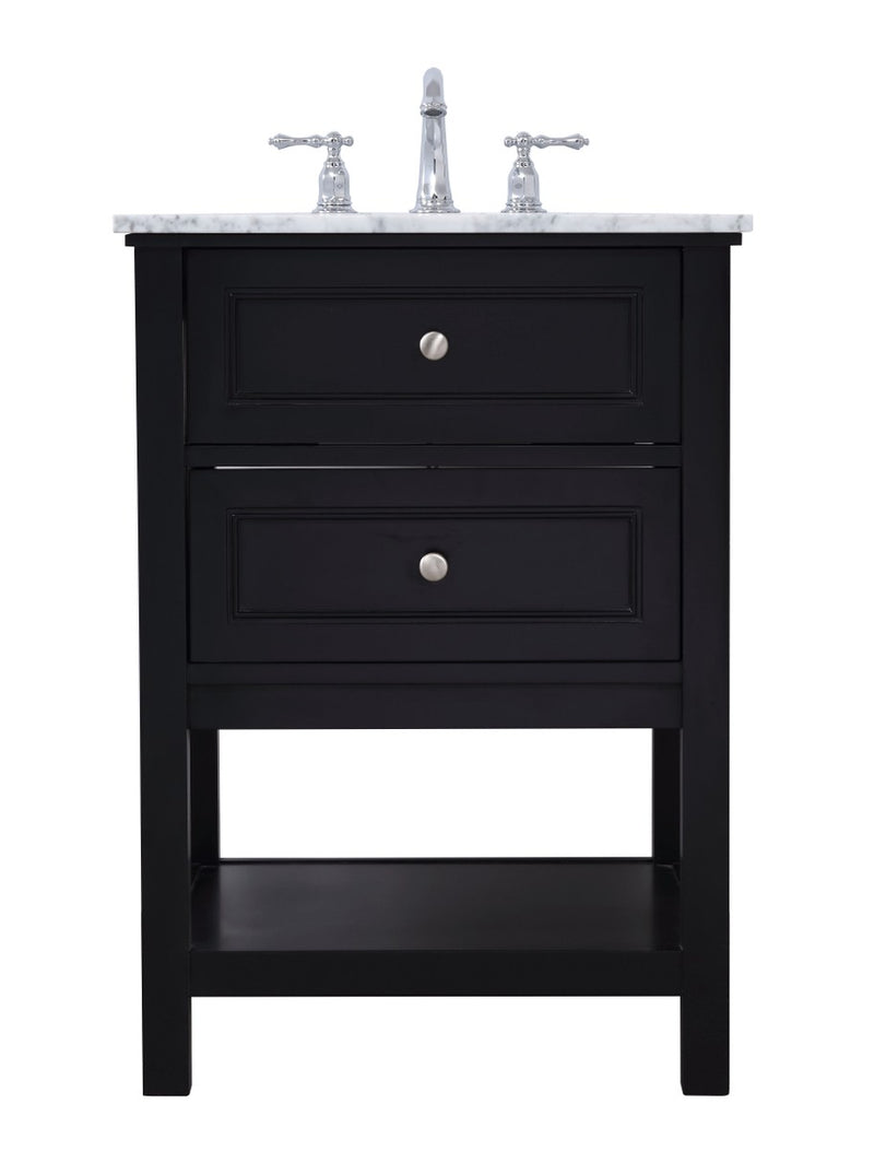 Elegant Lighting VF27024BK Single Bathroom Vanity Set, Black