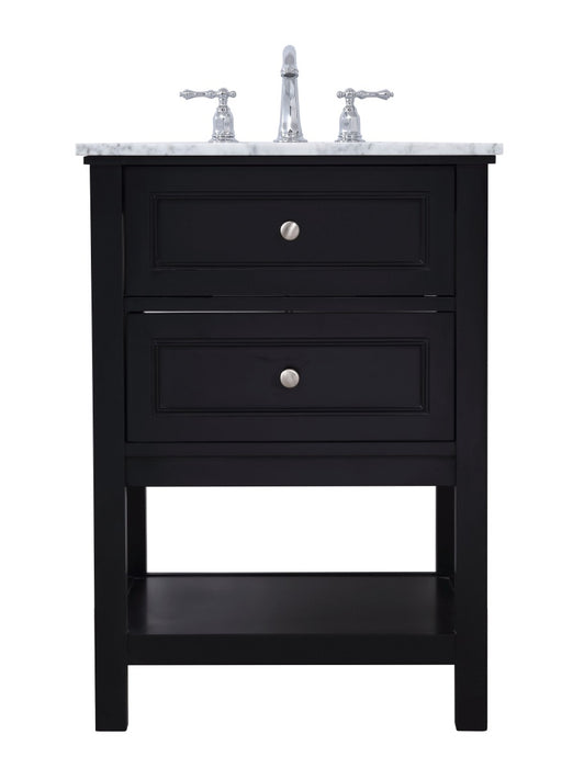 Elegant Lighting VF27024BK Single Bathroom Vanity Set, Black