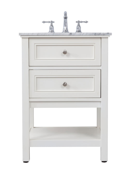 Elegant Lighting VF27024WH Single Bathroom Vanity Set, White