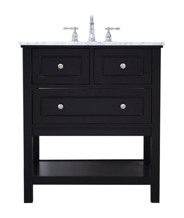 Elegant Lighting VF27030BK Single Bathroom Vanity Set, Black
