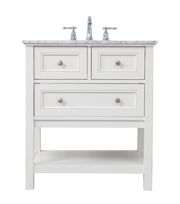 Elegant Lighting VF27030WH Single Bathroom Vanity Set, White