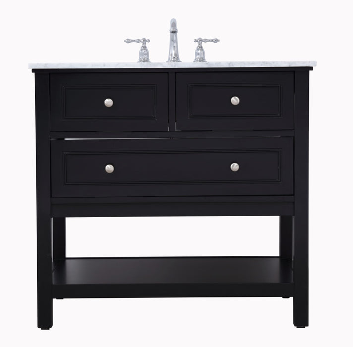 Elegant Lighting VF27036BK Single Bathroom Vanity Set, Black