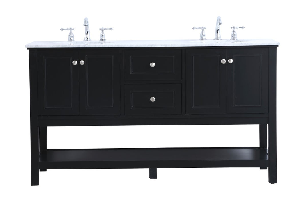 Elegant Lighting VF27060BK Double Sink Bathroom Vanity Set, Black