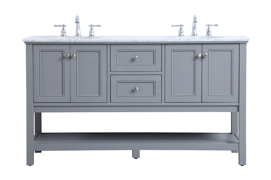 Elegant Lighting VF27060GR Double Sink Bathroom Vanity Set, Grey