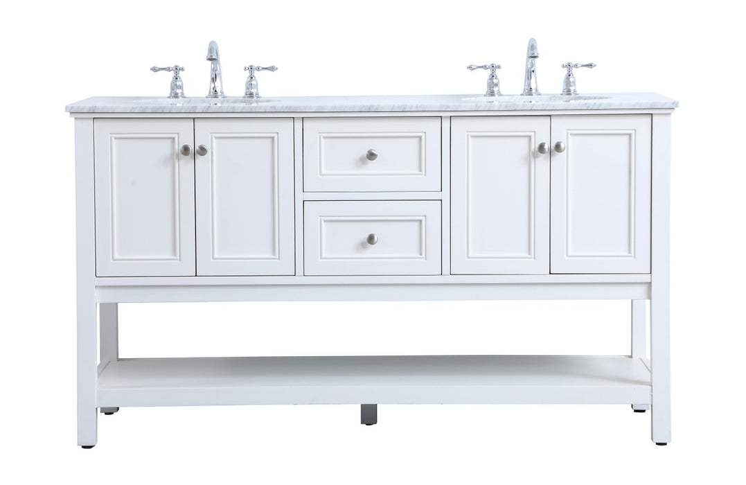 Elegant Lighting VF27060WH Double Sink Bathroom Vanity Set, White