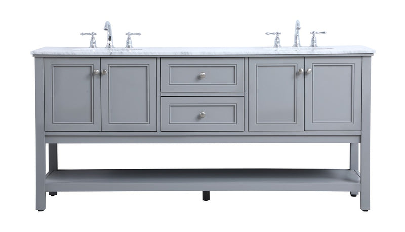 Elegant Lighting VF27072GR Double Sink Bathroom Vanity Set, Grey