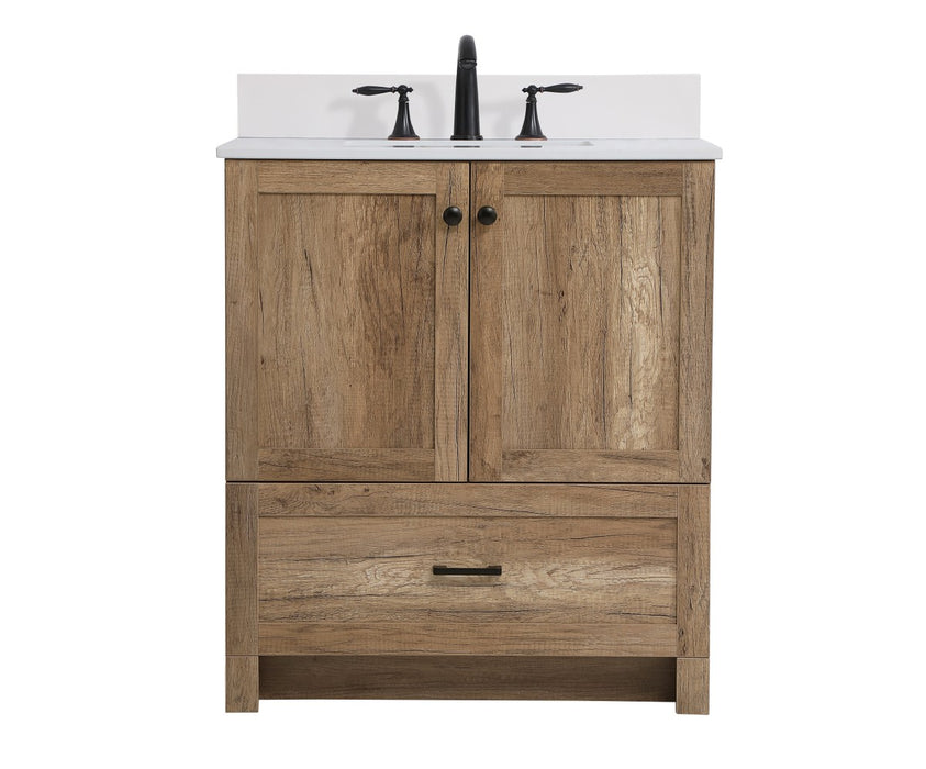 Elegant Lighting VF2830NT-BS Bathroom Vanity Set, Natural Oak