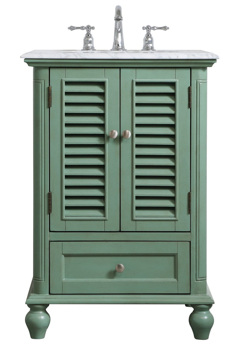 Elegant Lighting VF30524VM Single Bathroom Vanity, vintage mint