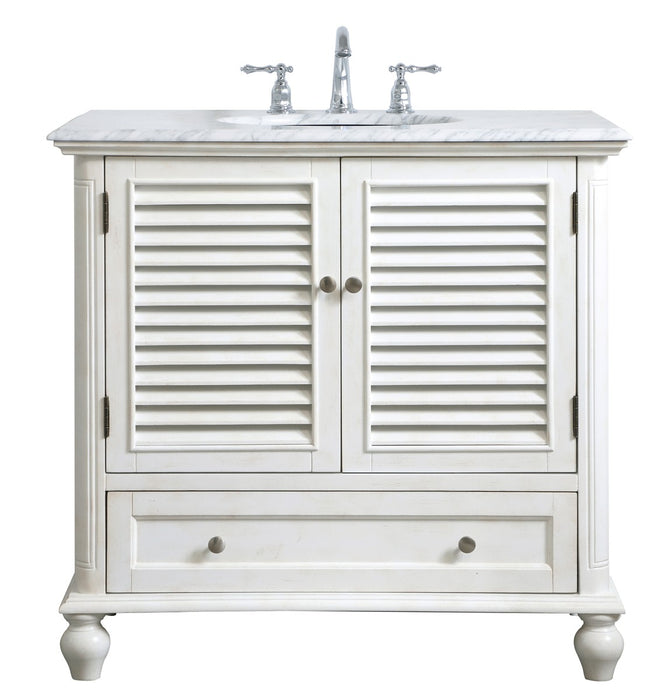 Elegant Lighting VF30536AW Single Bathroom Vanity, antique white