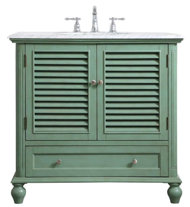 Elegant Lighting VF30536VM Single Bathroom Vanity, vintage mint