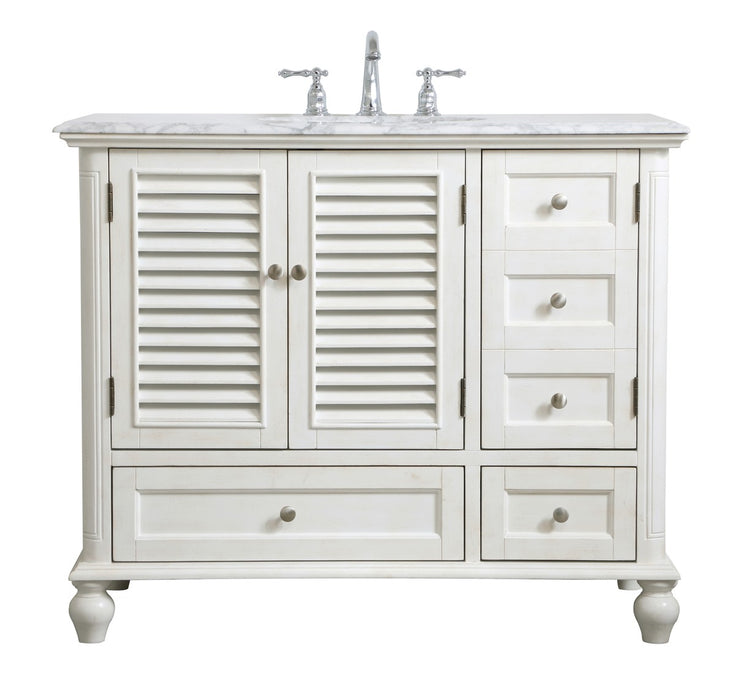 Elegant Lighting VF30542AW Single Bathroom Vanity, antique white