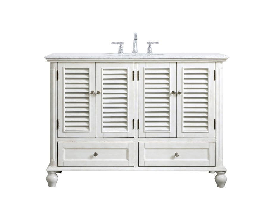 Elegant Lighting VF30548AW Single Bathroom Vanity, antique white