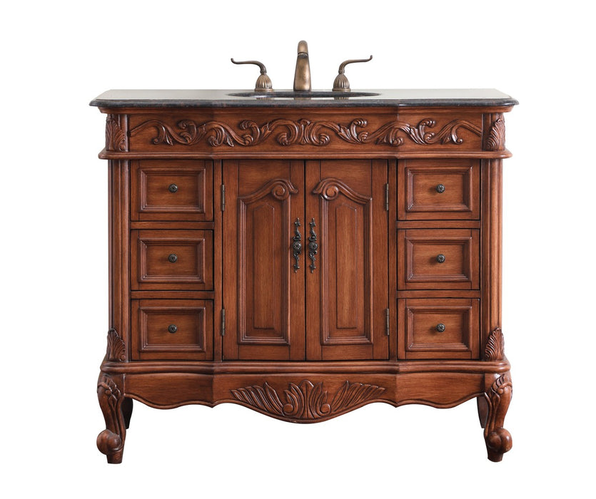 Elegant Lighting VF38842TK Single Bathroom Vanity Set, Teak