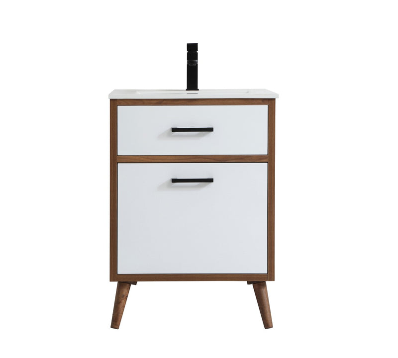 Elegant Lighting VF41024WH Bathroom Vanity, Matte White