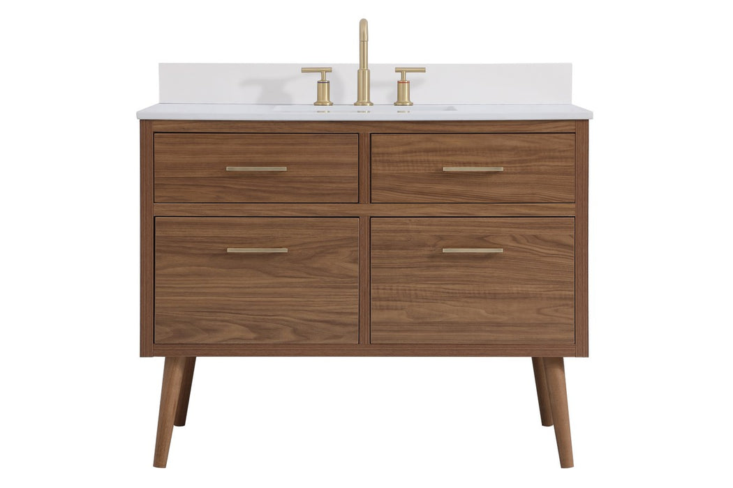 Elegant Lighting VF41042WB-BS Bathroom Vanity Set, Walnut Brown