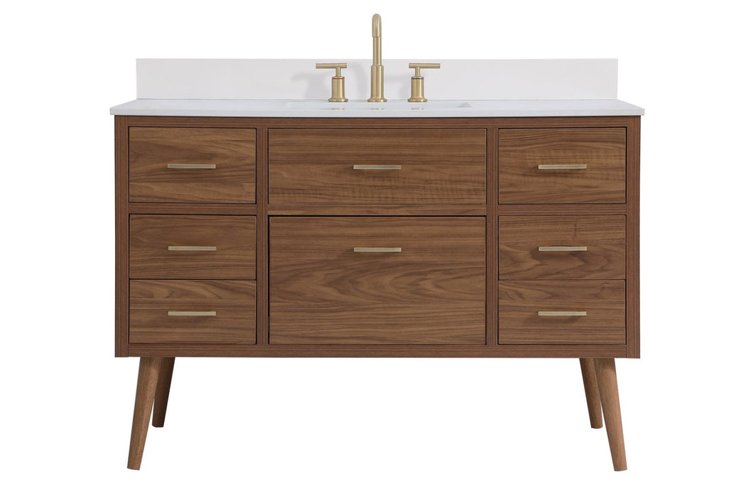 Elegant Lighting VF41048WB-BS Bathroom Vanity Set, Walnut Brown
