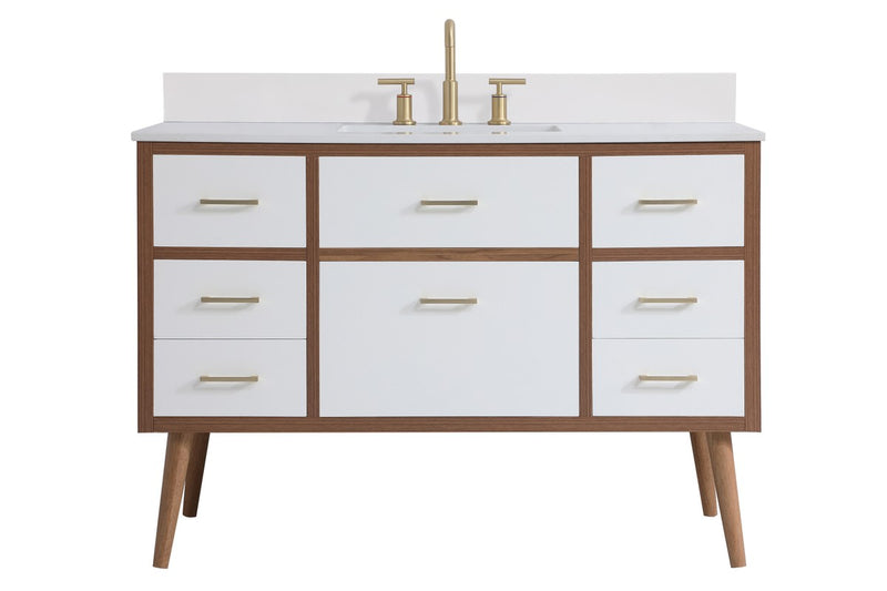 Elegant Lighting VF41048WH-BS Bathroom Vanity Set, White