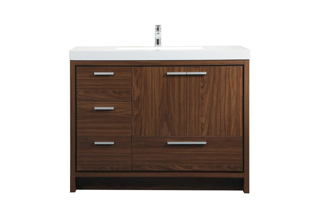 Elegant Lighting VF46042MWT Bathroom Vanity Set, Walnut