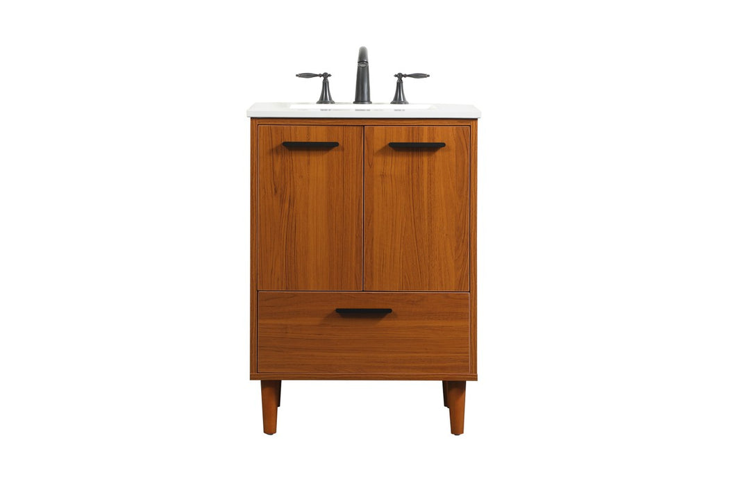 Elegant Lighting VF47024MTK Vanity Sink Set, Teak