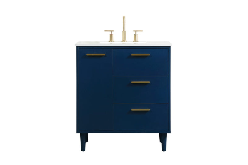 Elegant Lighting VF47030MBL Vanity Sink Set, Blue