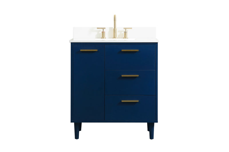 Elegant Lighting VF47030MBL-BS Vanity Sink Set, Blue