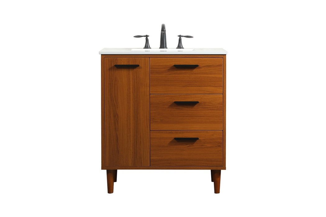 Elegant Lighting VF47030MTK Vanity Sink Set, Teak